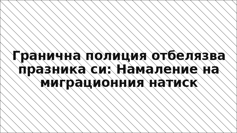 Гранична полиция отбелязва празника си: Намаление на миграционния натиск