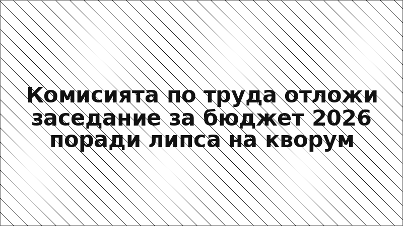 Комисията по труда отложи заседание за бюджет 2026 поради липса на кворум