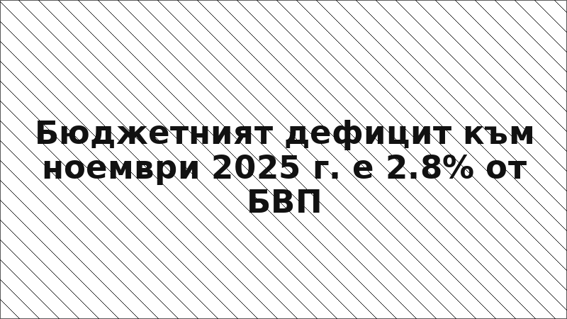 Бюджетният дефицит към ноември 2025 г. е 2.8% от БВП