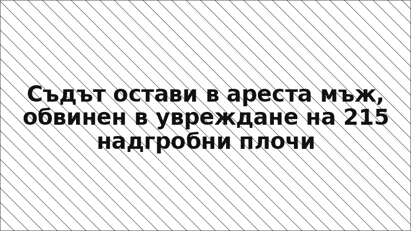 Съдът остави в ареста мъж, обвинен в увреждане на 215 надгробни плочи