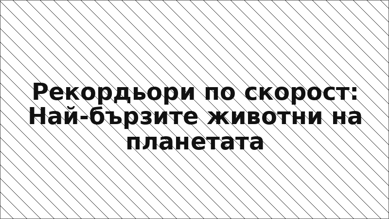 Рекордьори по скорост: Най-бързите животни на планетата