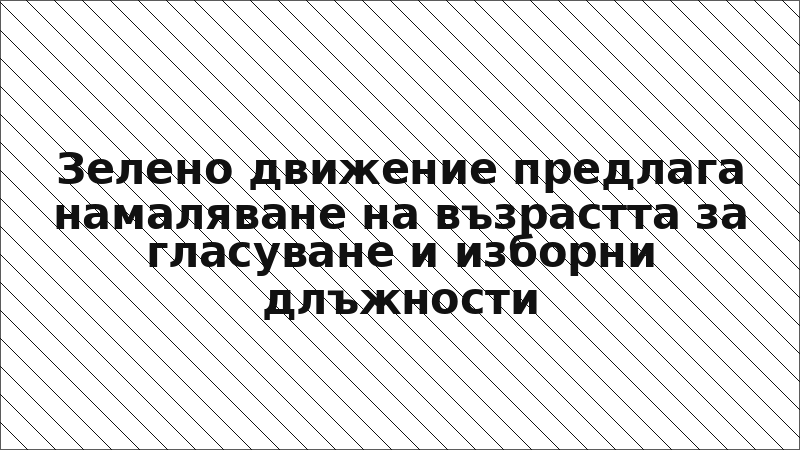 Зелено движение предлага намаляване на възрастта за гласуване и изборни длъжности