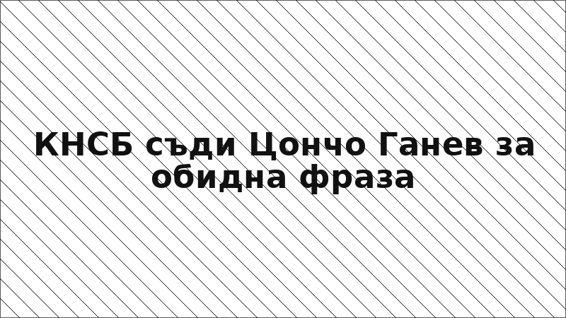 КНСБ съди Цончо Ганев за обидна фраза