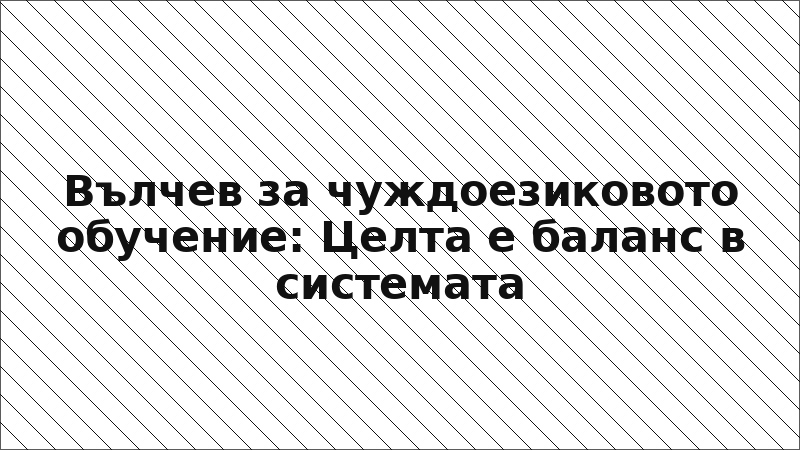 Вълчев за чуждоезиковото обучение: Целта е баланс в системата