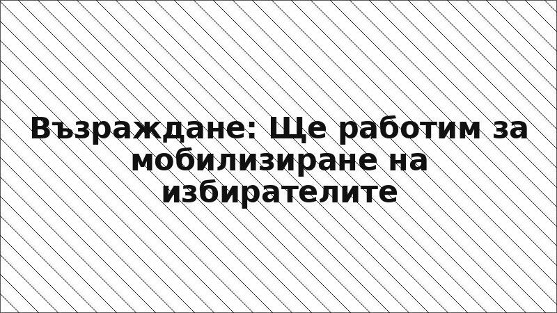 Възраждане: Ще работим за мобилизиране на избирателите