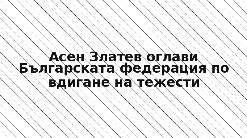 Асен Златев оглави Българската федерация по вдигане на тежести