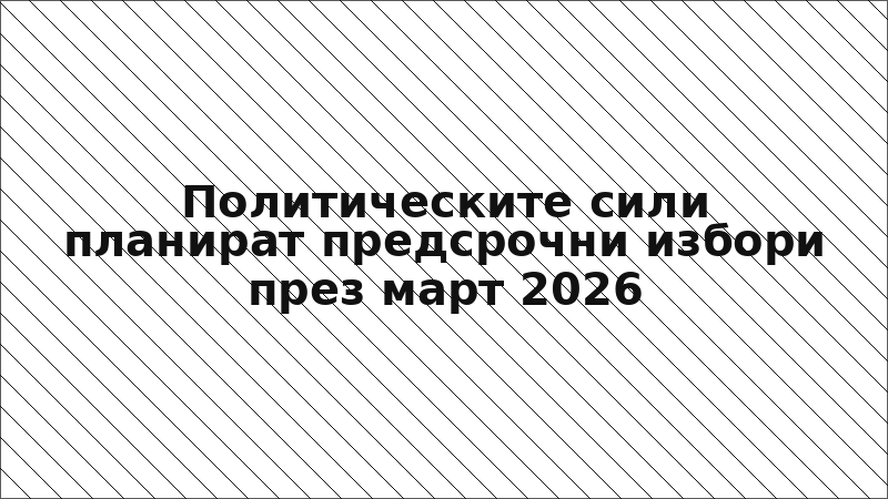 Политическите сили планират предсрочни избори през март 2026