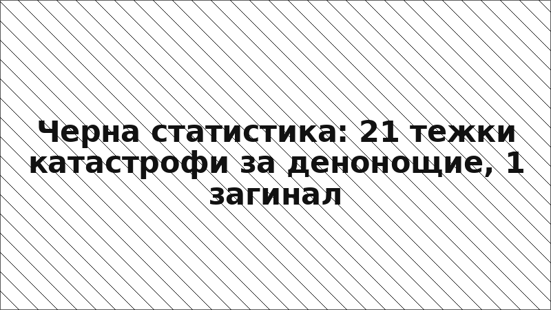 Черна статистика: 21 тежки катастрофи за денонощие, 1 загинал