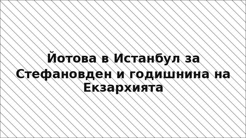 Йотова в Истанбул за Стефановден и годишнина на Екзархията