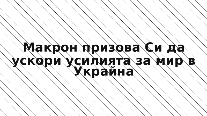 Макрон призова Си да ускори усилията за мир в Украйна
