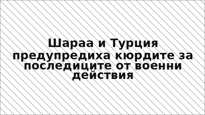 Шараа и Турция предупредиха кюрдите за последиците от военни действия