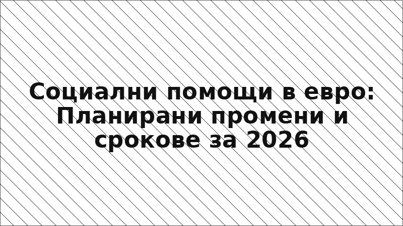 Социални помощи в евро: Планирани промени и срокове за 2026