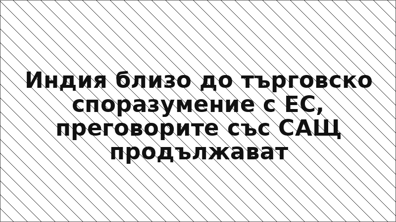 Индия близо до търговско споразумение с ЕС, преговорите със САЩ продължават
