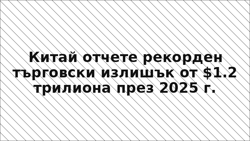 Китай отчете рекорден търговски излишък от $1.2 трилиона през 2025 г.