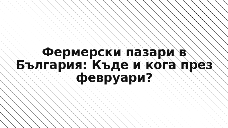 Фермерски пазари в България: Къде и кога през февруари?