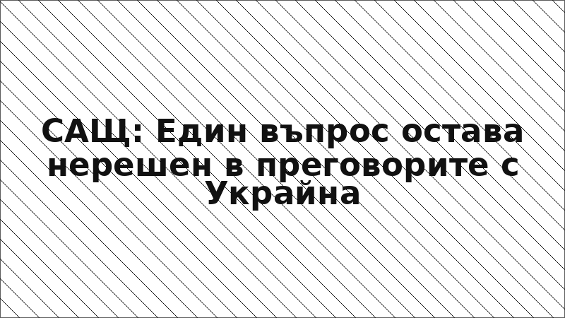 САЩ: Един въпрос остава нерешен в преговорите с Украйна