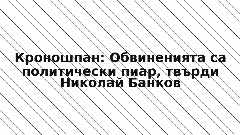 Кроношпан: Обвиненията са политически пиар, твърди Николай Банков