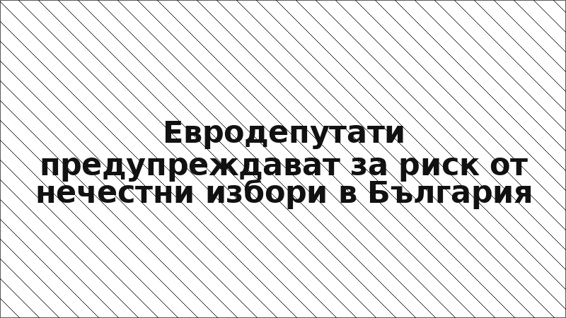 Евродепутати предупреждават за риск от нечестни избори в България