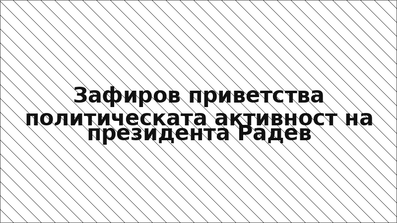 Зафиров приветства политическата активност на президента Радев