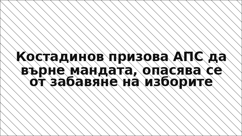 Костадинов призова АПС да върне мандата, опасява се от забавяне на изборите