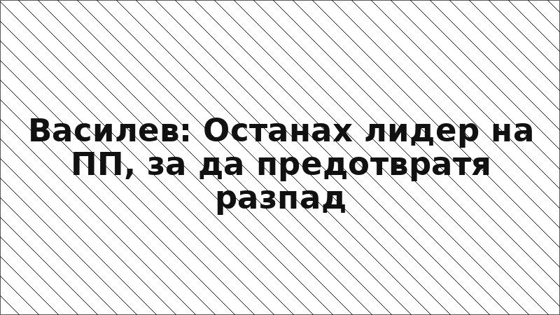 Василев: Останах лидер на ПП, за да предотвратя разпад