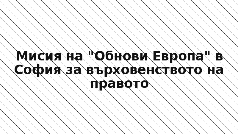 Мисия на "Обнови Европа" в София за върховенството на правото