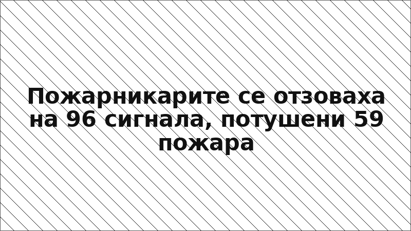 Пожарникарите се отзоваха на 96 сигнала, потушени 59 пожара