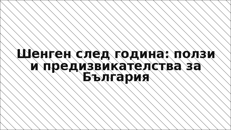 Шенген след година: ползи и предизвикателства за България