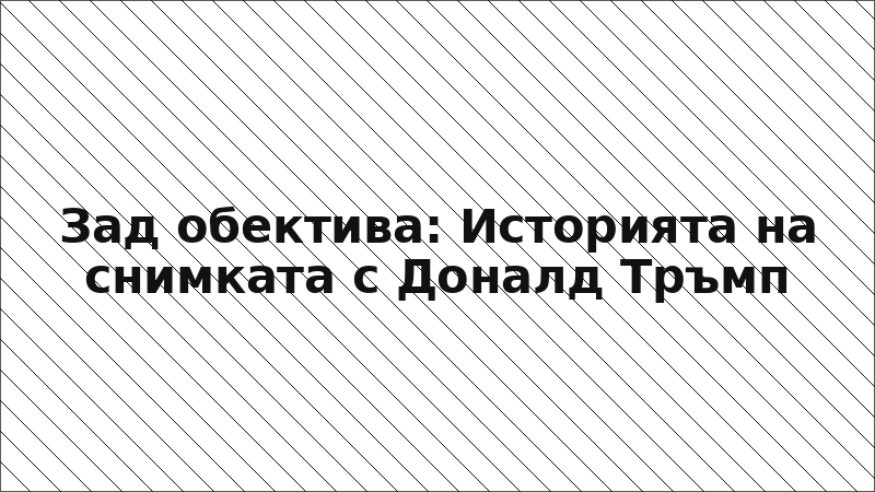 Зад обектива: Историята на снимката с Доналд Тръмп