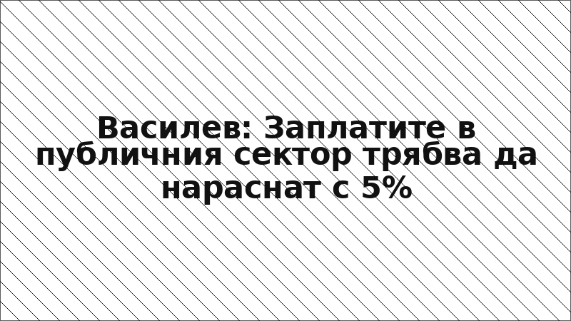Василев: Заплатите в публичния сектор трябва да нараснат с 5%
