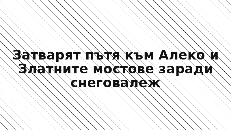 Затварят пътя към Алеко и Златните мостове заради снеговалеж