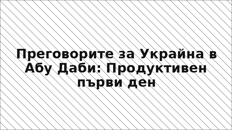 Преговорите за Украйна в Абу Даби: Продуктивен първи ден