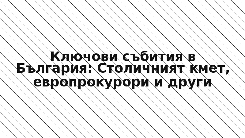 Ключови събития в България: Столичният кмет, европрокурори и други