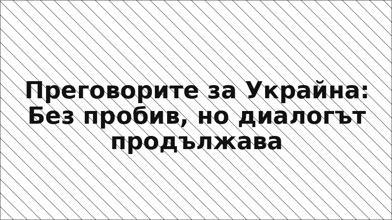 Преговорите за Украйна: Без пробив, но диалогът продължава