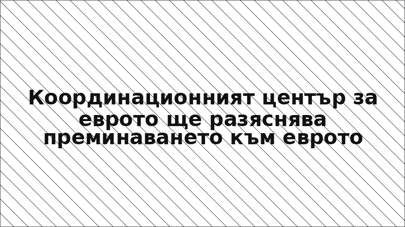 Координационният център за еврото ще разяснява преминаването към еврото