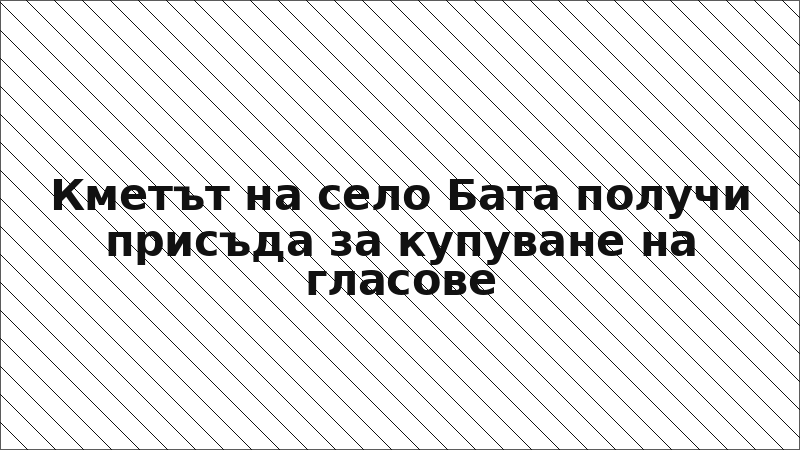 Кметът на село Бата получи присъда за купуване на гласове
