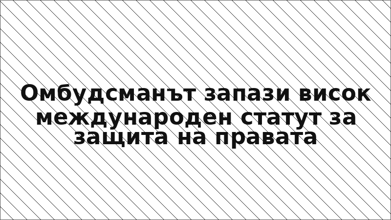 Омбудсманът запази висок международен статут за защита на правата