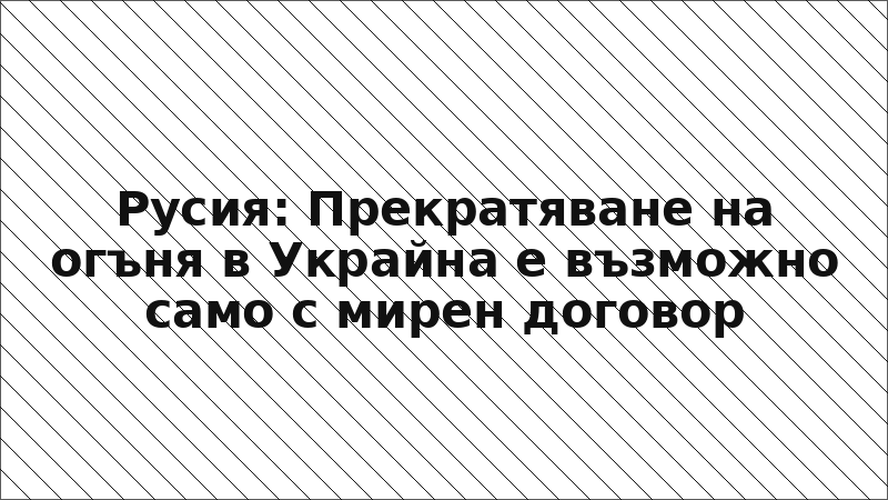 Русия: Прекратяване на огъня в Украйна е възможно само с мирен договор