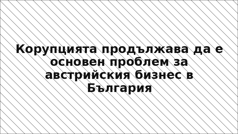 Корупцията продължава да е основен проблем за австрийския бизнес в България