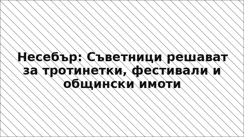 Несебър: Съветници решават за тротинетки, фестивали и общински имоти