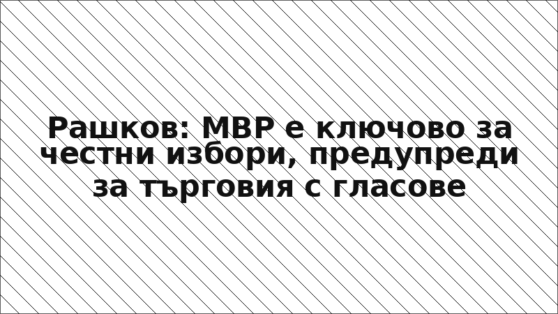 Рашков: МВР е ключово за честни избори, предупреди за търговия с гласове