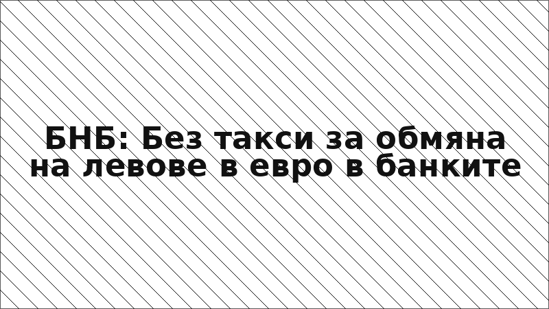 БНБ: Без такси за обмяна на левове в евро в банките