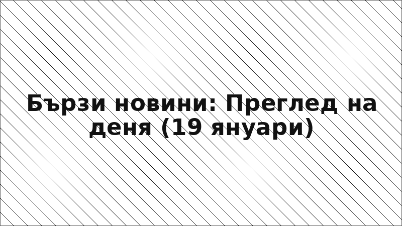 Бързи новини: Преглед на деня (19 януари)