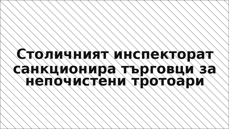 Столичният инспекторат санкционира търговци за непочистени тротоари