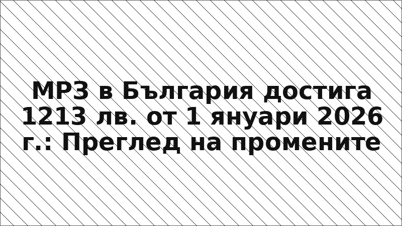 МРЗ в България достига 1213 лв. от 1 януари 2026 г.: Преглед на промените