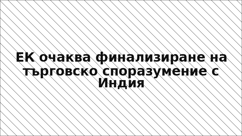 ЕК очаква финализиране на търговско споразумение с Индия