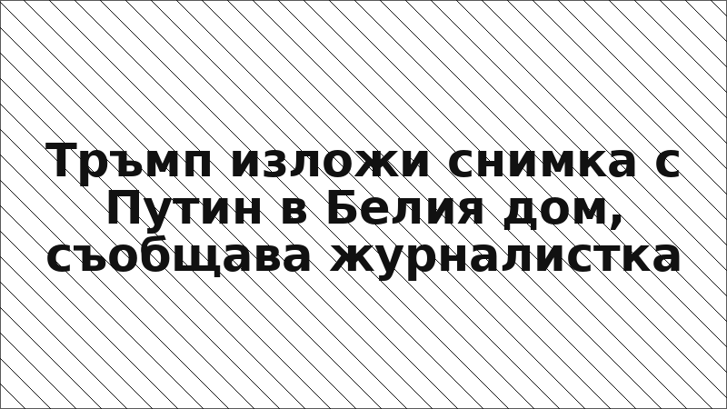 Тръмп изложи снимка с Путин в Белия дом, съобщава журналистка