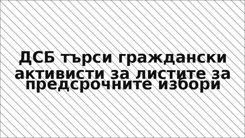 ДСБ търси граждански активисти за листите за предсрочните избори