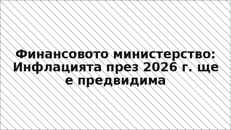 Финансовото министерство: Инфлацията през 2026 г. ще е предвидима