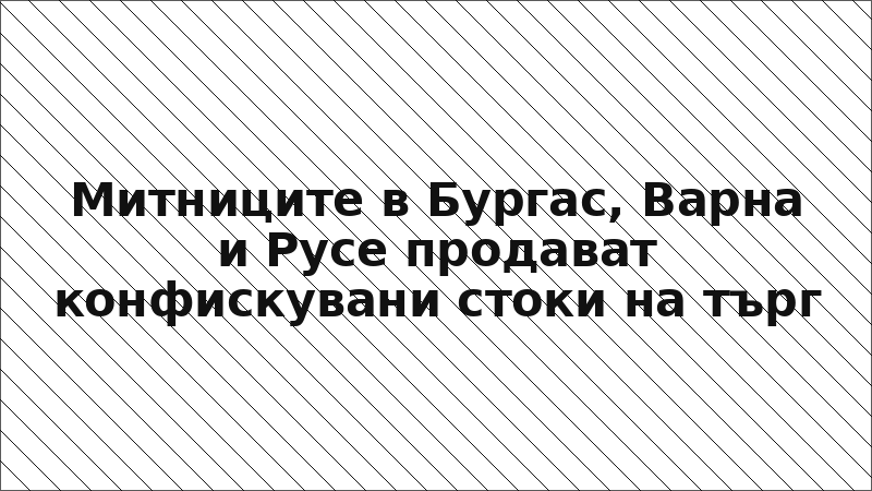 Митниците в Бургас, Варна и Русе продават конфискувани стоки на търг